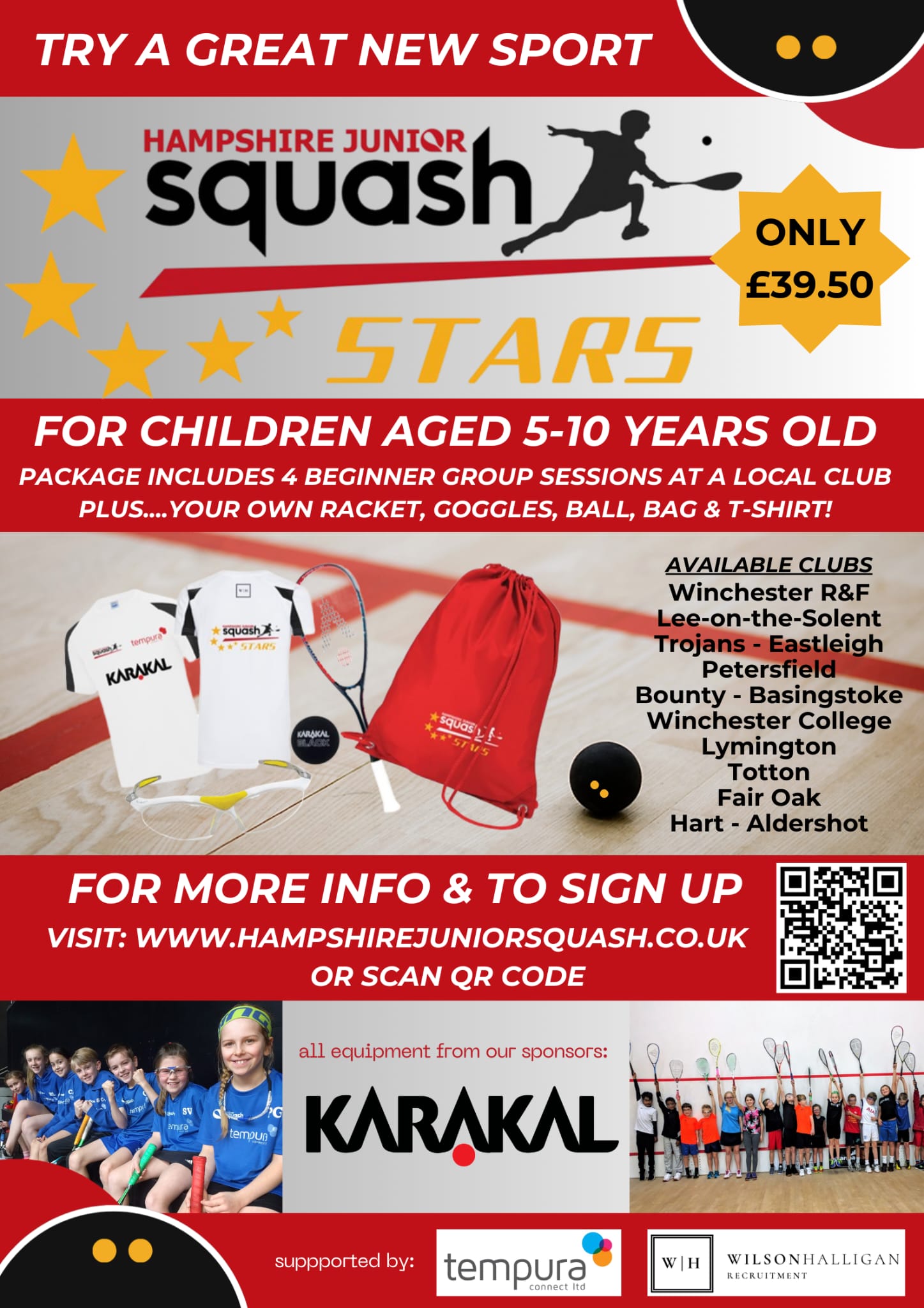 Hampshire Squash Stars programme — sign up your child today
