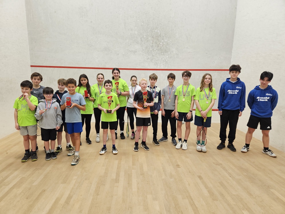 Junior squash players at Petersfield